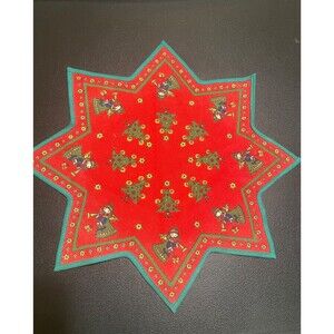 Vintage Folk Art Star Doily Candle Mat KOLF Austria Christmas Angels Trees